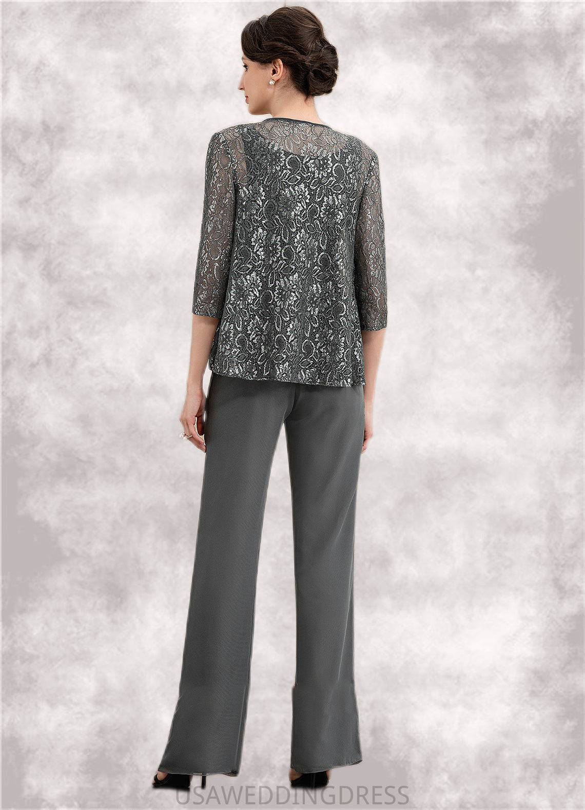 Gabriella Jumpsuit/Pantsuit Scoop Neck Ankle-Length Chiffon Mother of the Bride Dress DS126P0014890