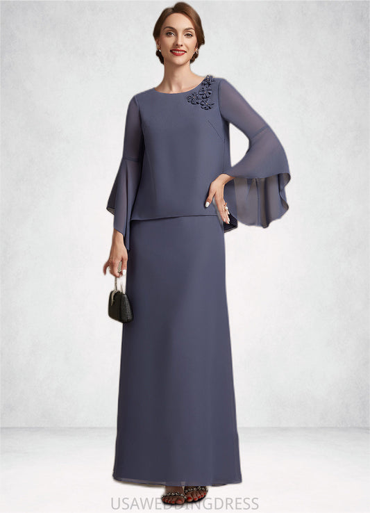 Rhoda A-Line Scoop Neck Ankle-Length Chiffon Mother of the Bride Dress With Flower(s) DS126P0014908