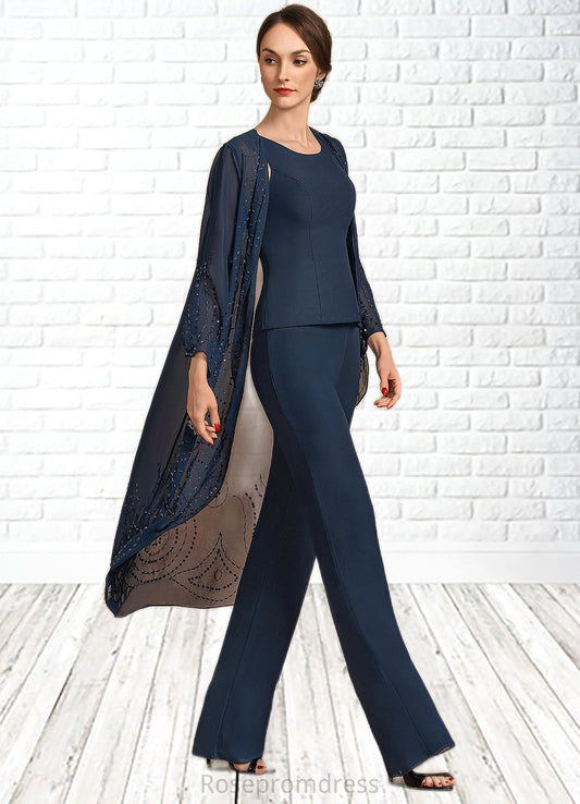 Evelyn Jumpsuit/Pantsuit Scoop Neck Floor-Length Chiffon Mother of the Bride Dress SRS126P0014914