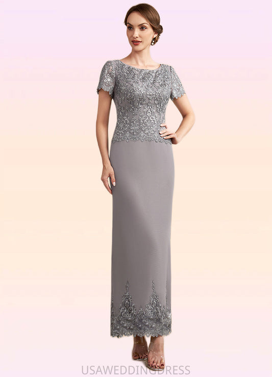 Lillian Sheath/Column Scoop Neck Ankle-Length Chiffon Lace Mother of the Bride Dress With Sequins DS126P0014922