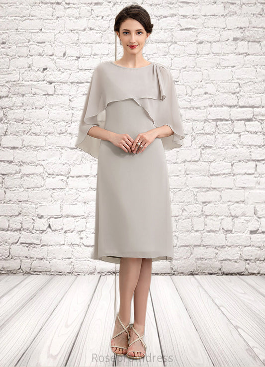 Genesis A-Line Scoop Neck Knee-Length Chiffon Mother of the Bride Dress SRS126P0014935