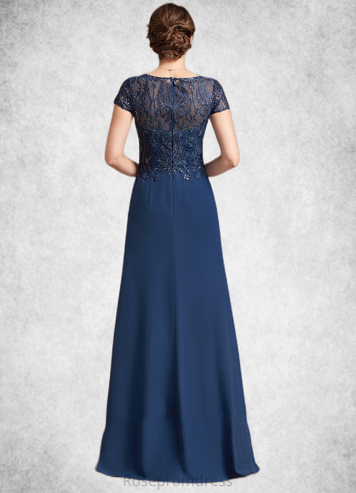 Lina A-Line V-neck Floor-Length Chiffon Lace Mother of the Bride Dress With Sequins SRS126P0014938