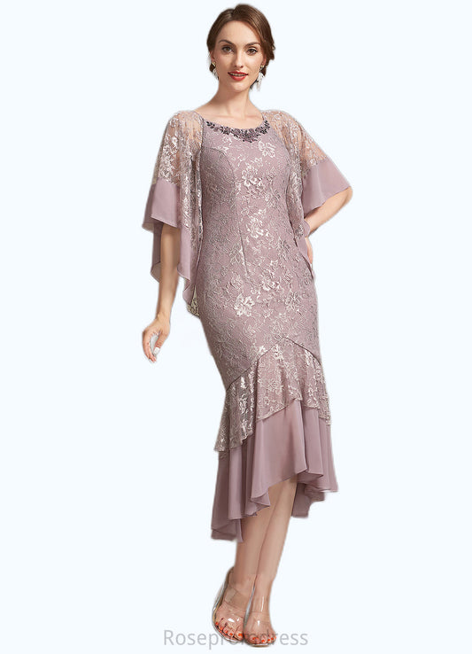 Susan Trumpet/Mermaid Scoop Neck Asymmetrical Chiffon Lace Mother of the Bride Dress SRS126P0014945