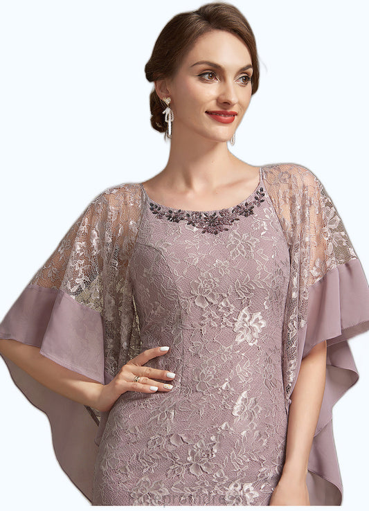 Susan Trumpet/Mermaid Scoop Neck Asymmetrical Chiffon Lace Mother of the Bride Dress SRS126P0014945