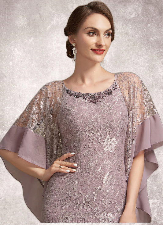 Sofia Trumpet/Mermaid Scoop Neck Asymmetrical Chiffon Lace Mother of the Bride Dress DS126P0014945