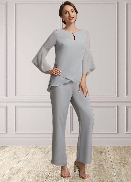 Audrey Jumpsuit/Pantsuit Scoop Neck Ankle-Length Chiffon Mother of the Bride Dress SRS126P0014958