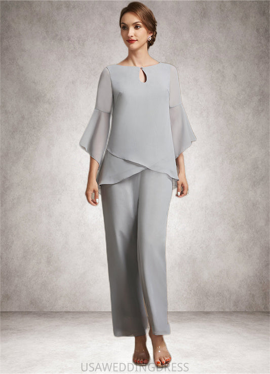Aurora Jumpsuit/Pantsuit Scoop Neck Ankle-Length Chiffon Mother of the Bride Dress DS126P0014958