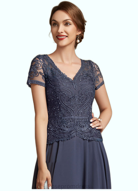 Marley A-Line V-neck Floor-Length Chiffon Lace Mother of the Bride Dress With Sequins SRS126P0014964