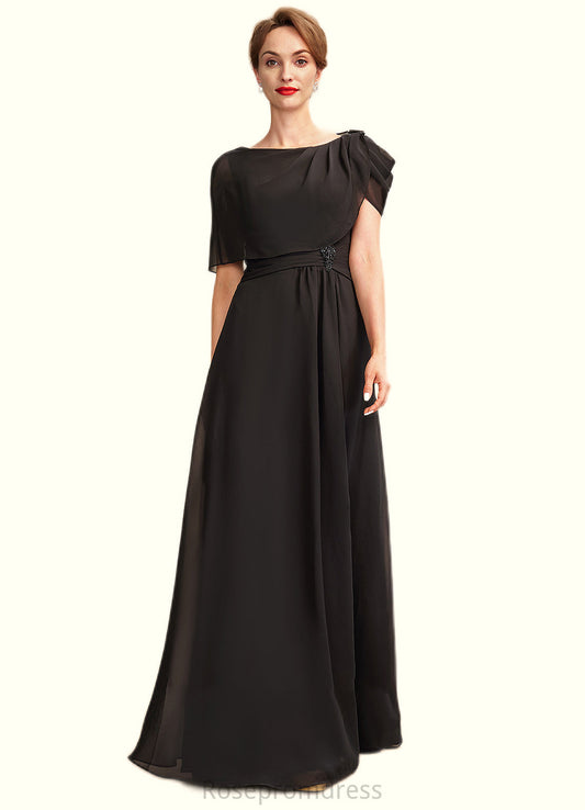Tamara A-Line Scoop Neck Floor-Length Chiffon Mother of the Bride Dress With Ruffle Beading SRS126P0014970
