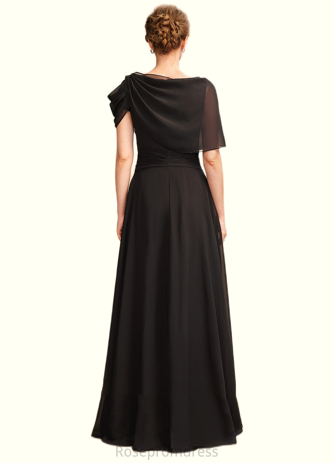 Tamara A-Line Scoop Neck Floor-Length Chiffon Mother of the Bride Dress With Ruffle Beading SRS126P0014970