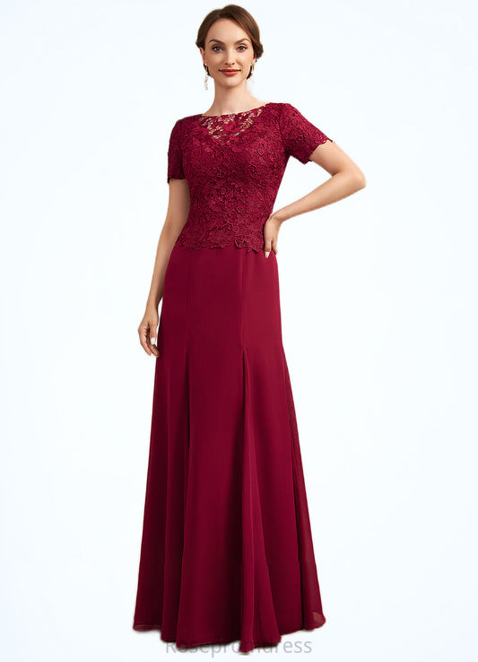 Everleigh Trumpet/Mermaid Scoop Neck Floor-Length Chiffon Lace Mother of the Bride Dress SRS126P0014979