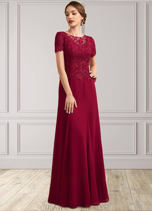 Alissa Trumpet/Mermaid Scoop Neck Floor-Length Chiffon Lace Mother of the Bride Dress DS126P0014979
