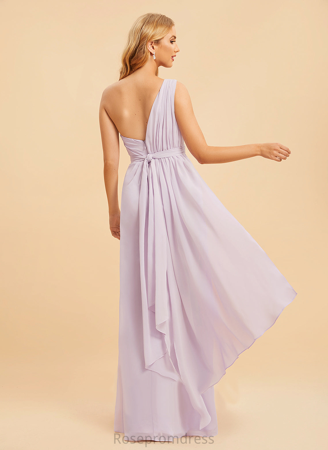 Length Straps&Sleeves Neckline Fabric Floor-Length Silhouette OneShoulder A-line Stacy Bridesmaid Dresses