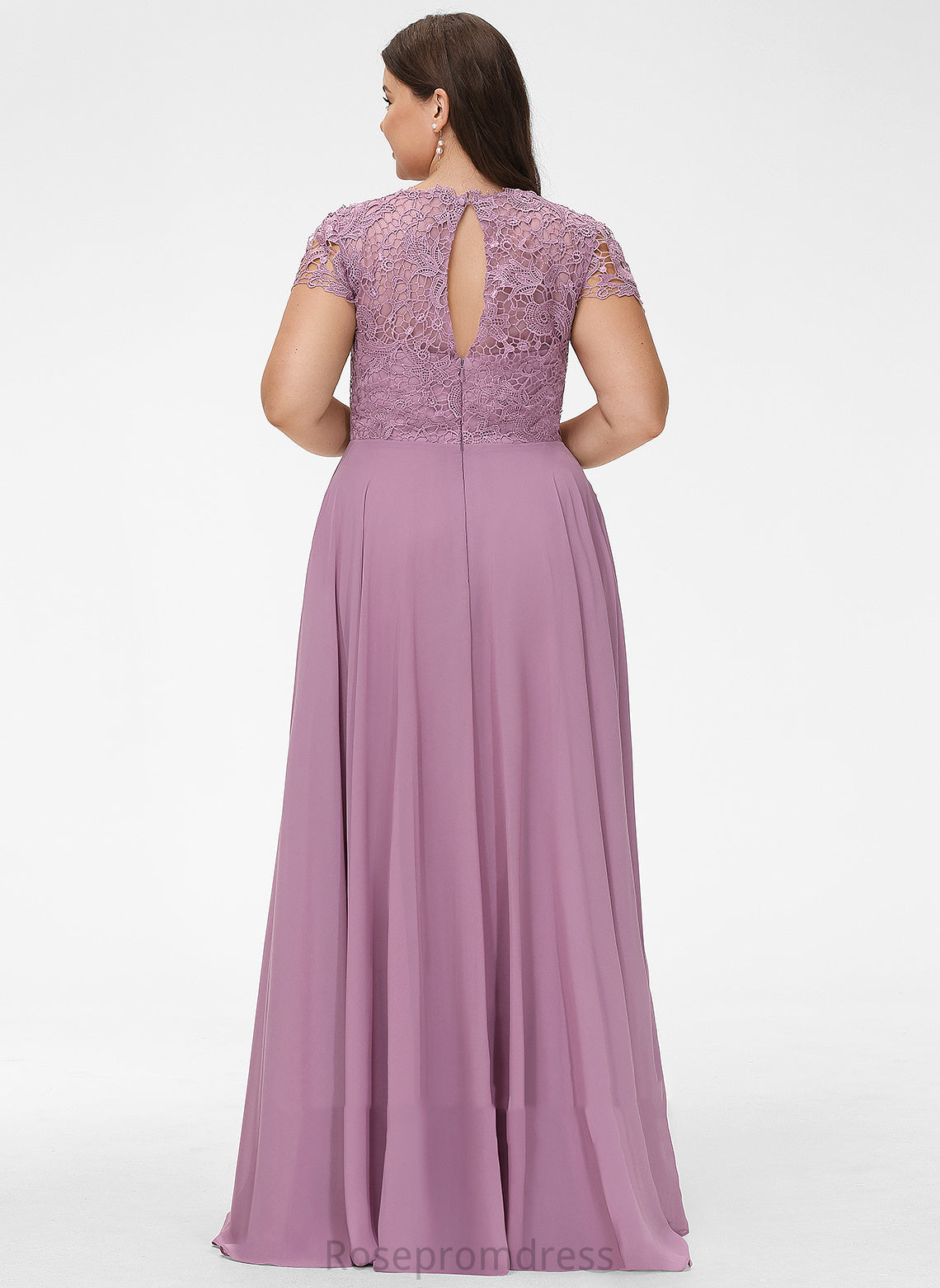 Length Floor-Length Fabric Straps&Sleeves Scoop Lace Silhouette A-Line Neckline Princess Bridesmaid Dresses