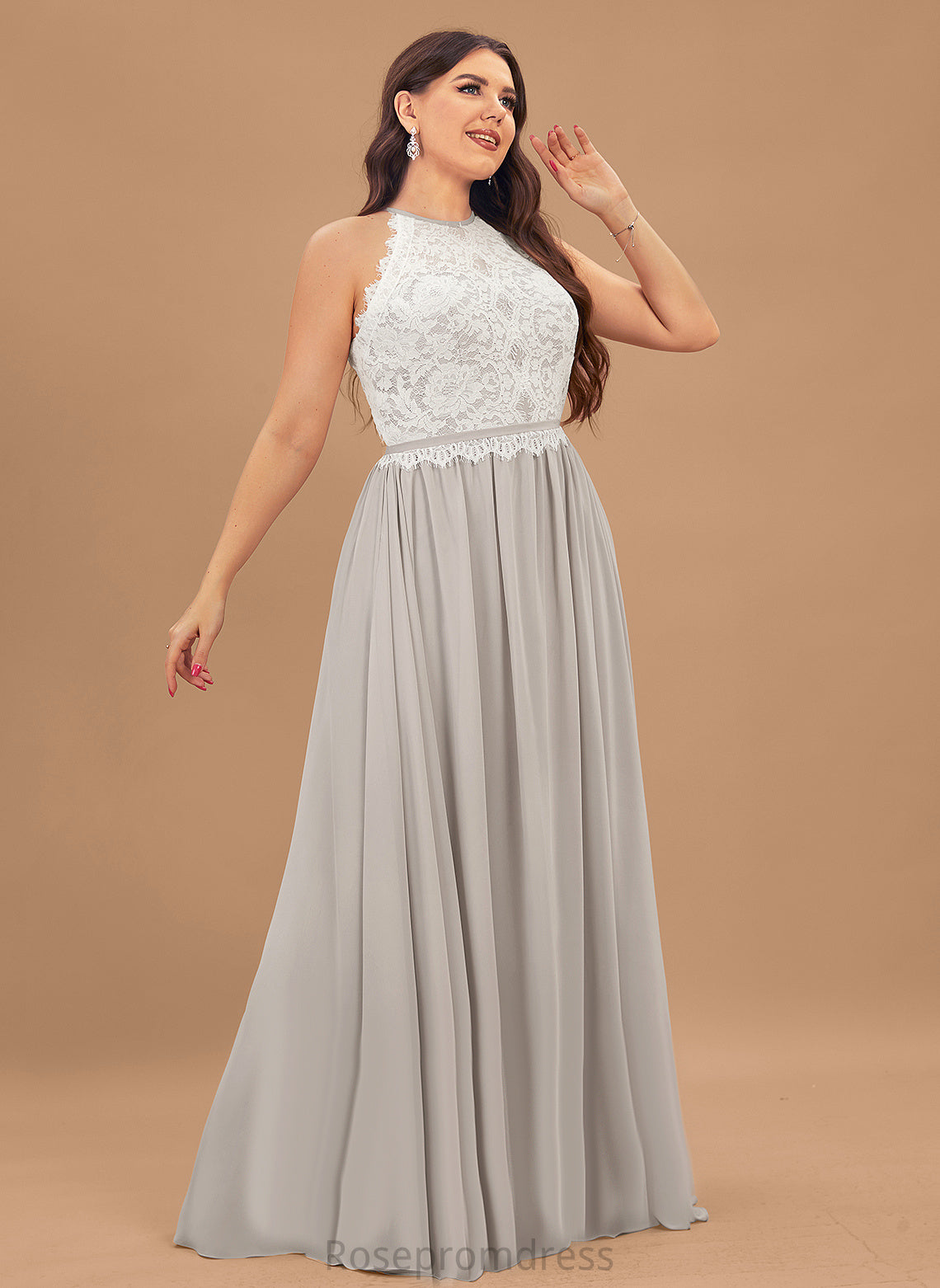 Neckline Length Floor-Length Scoop Straps&Sleeves Silhouette Fabric Lace A-line Haley Natural Waist A-Line/Princess Bridesmaid Dresses