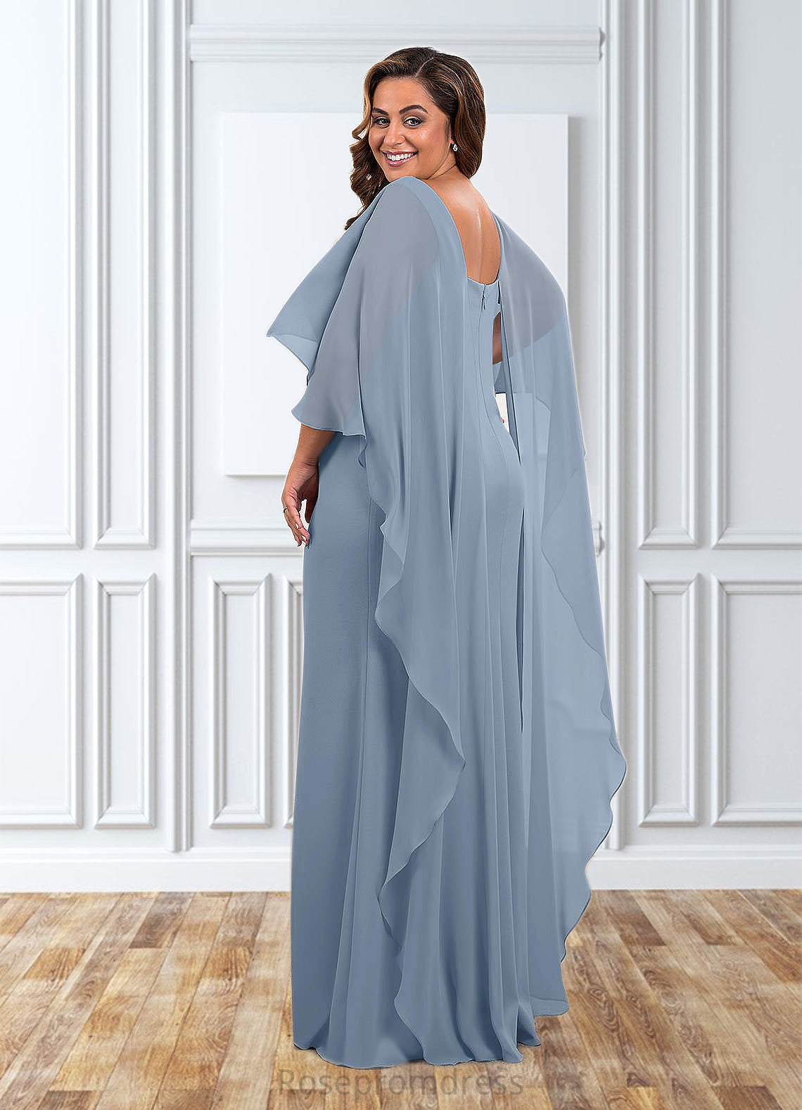 Rosa Sheath Chiffon Floor-Length Dress SRSP0019827