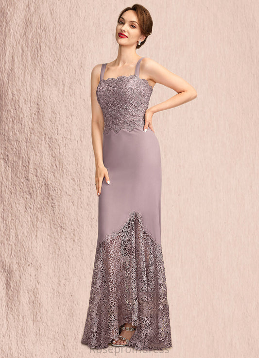 Hailey Trumpet/Mermaid Square Neckline Asymmetrical Chiffon Lace Mother of the Bride Dress SRS126P0015001