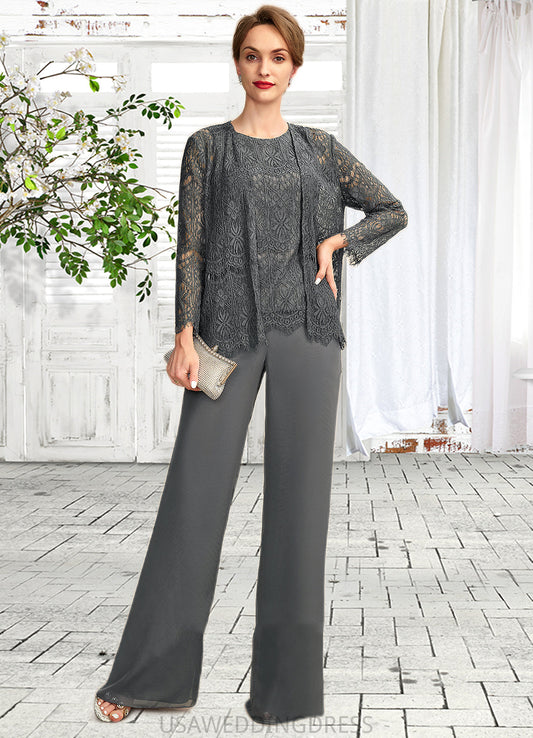 Lily Jumpsuit/Pantsuit Scoop Neck Floor-Length Chiffon Lace Mother of the Bride Dress DS126P0015006