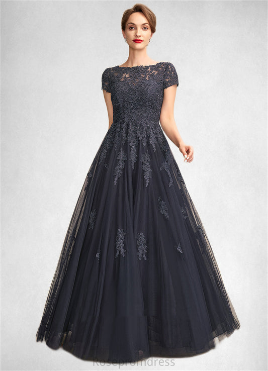 Jasmine A-Line Scoop Neck Floor-Length Tulle Lace Mother of the Bride Dress With Beading SRS126P0015029