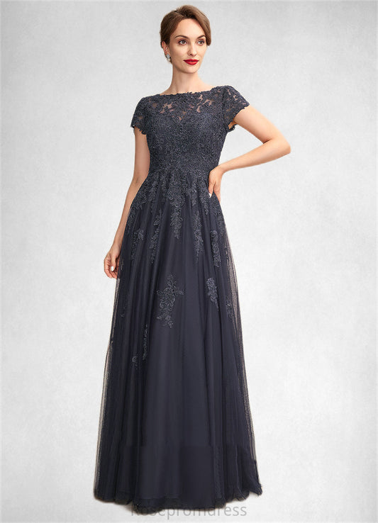 Jasmine A-Line Scoop Neck Floor-Length Tulle Lace Mother of the Bride Dress With Beading SRS126P0015029