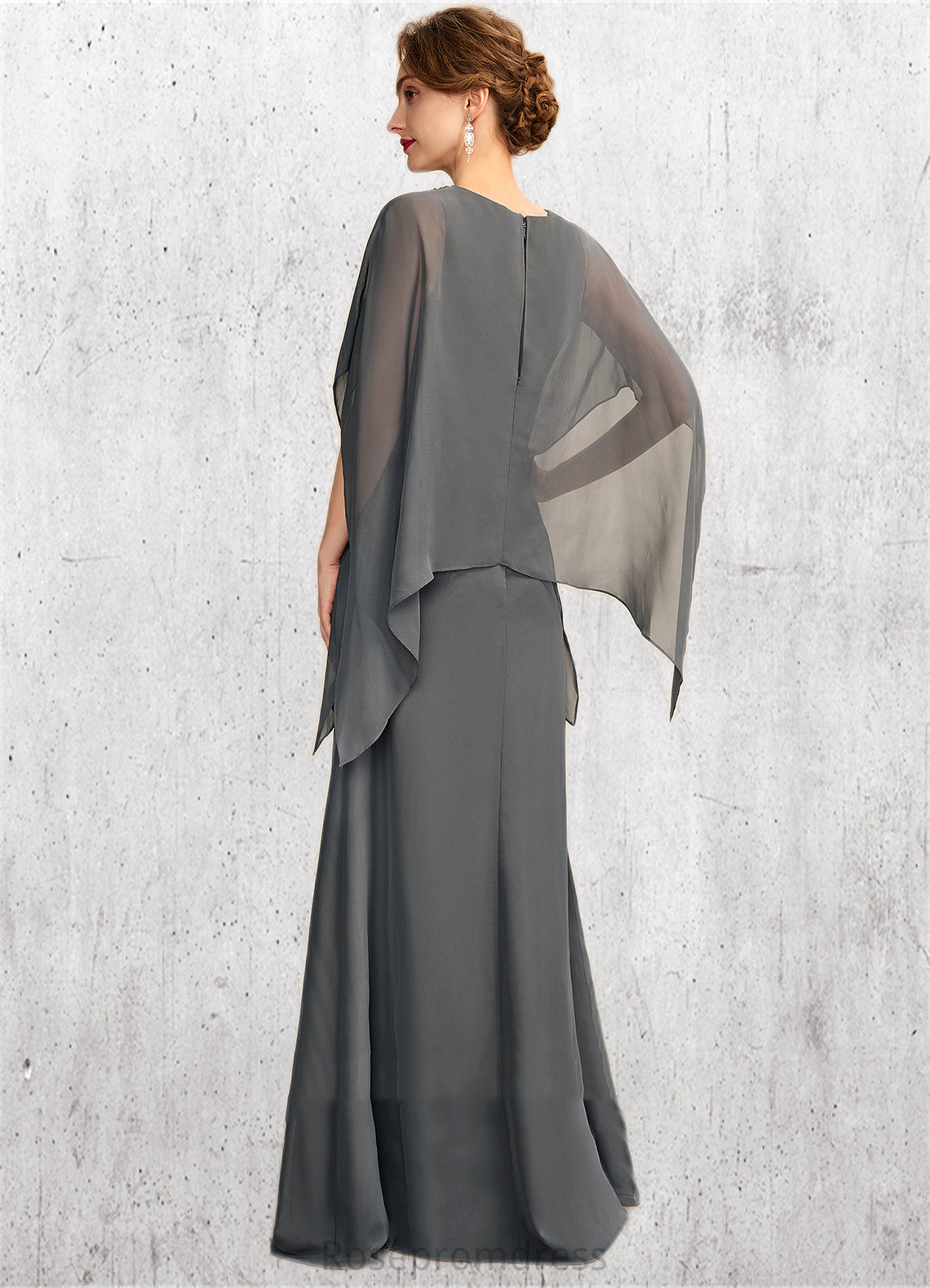 Quinn A-line V-Neck Floor-Length Chiffon Mother of the Bride Dress With Beading Sequins SRS126P0015031