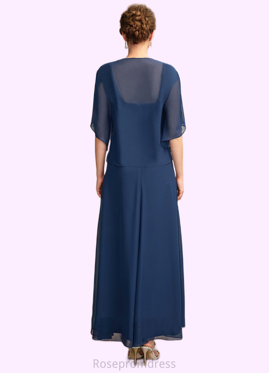 Janiah A-Line Square Neckline Asymmetrical Chiffon Lace Mother of the Bride Dress SRS126P0015034