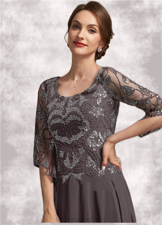 Makayla A-Line Scoop Neck Floor-Length Chiffon Lace Mother of the Bride Dress With Beading Sequins SRS126P0015036