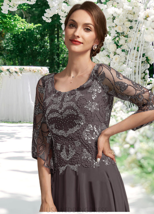 Eliana A-Line Scoop Neck Floor-Length Chiffon Lace Mother of the Bride Dress With Beading Sequins DS126P0015036