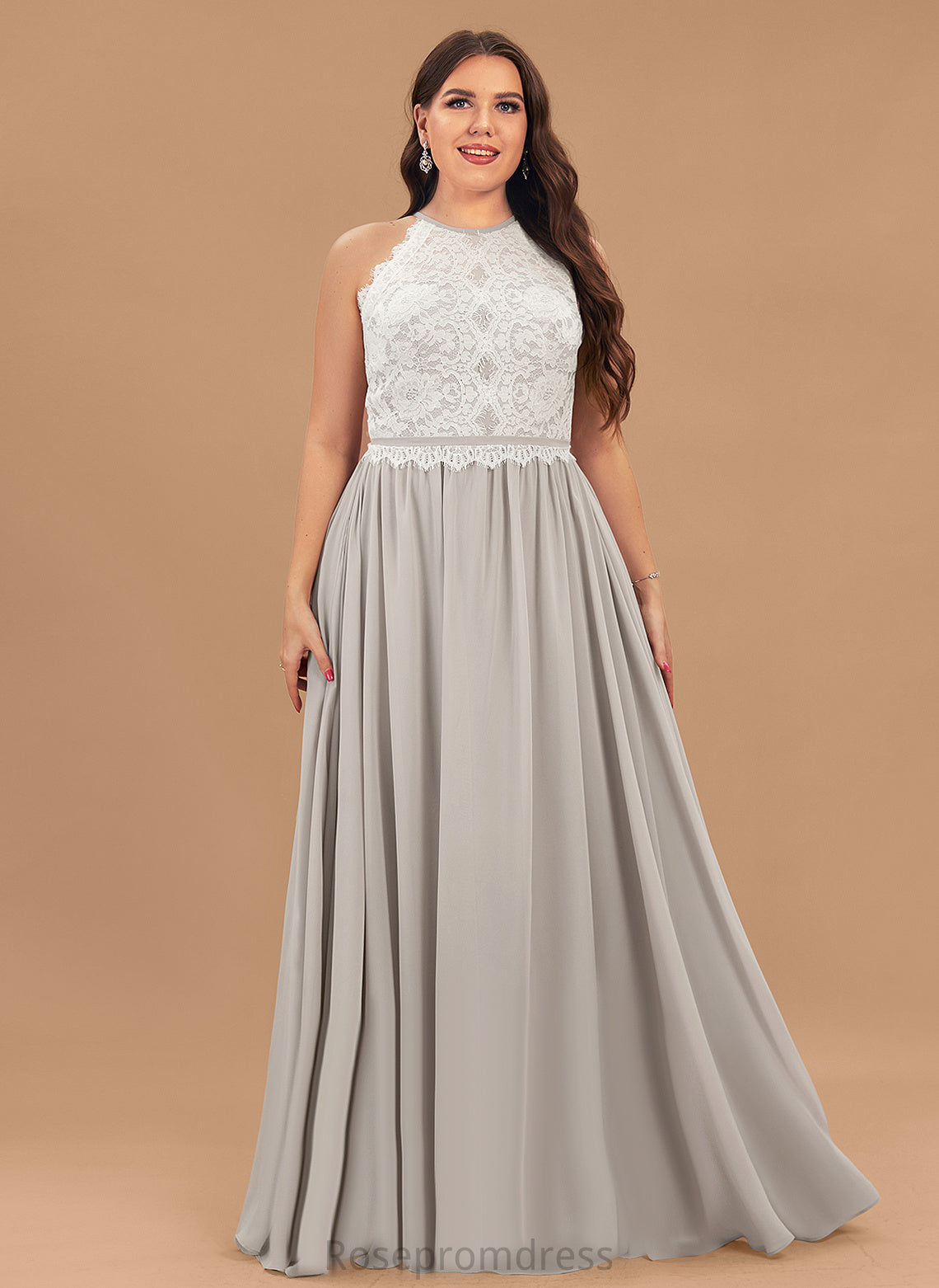Neckline Length Floor-Length Scoop Straps&Sleeves Silhouette Fabric Lace A-line Haley Natural Waist A-Line/Princess Bridesmaid Dresses