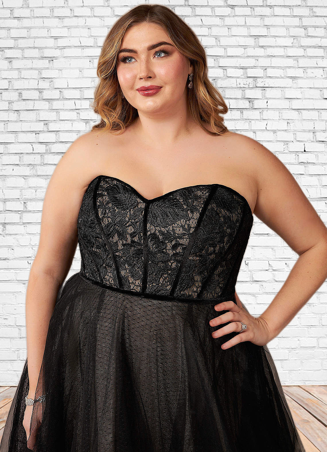 Mariam Ball-Gown Lace Tulle Sweep Train Dress SRSP0020117