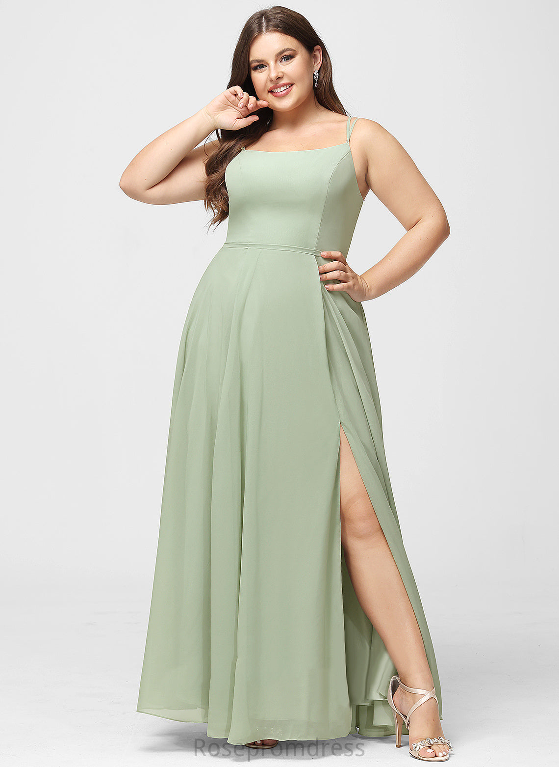 Length Straps&Sleeves A-line Floor-Length Silhouette Neckline Fabric Square Annabella Bridesmaid Dresses