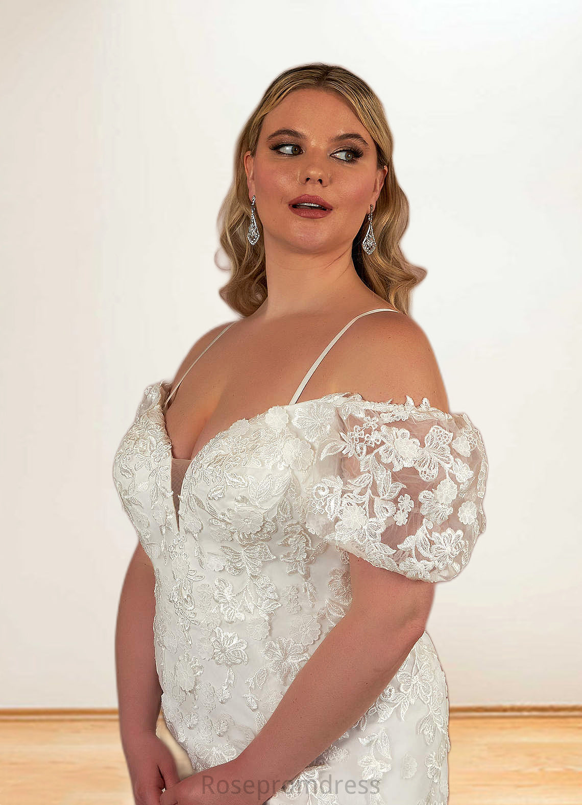 Sara A-Line Lace Sweep Train Dress SRSP0020025