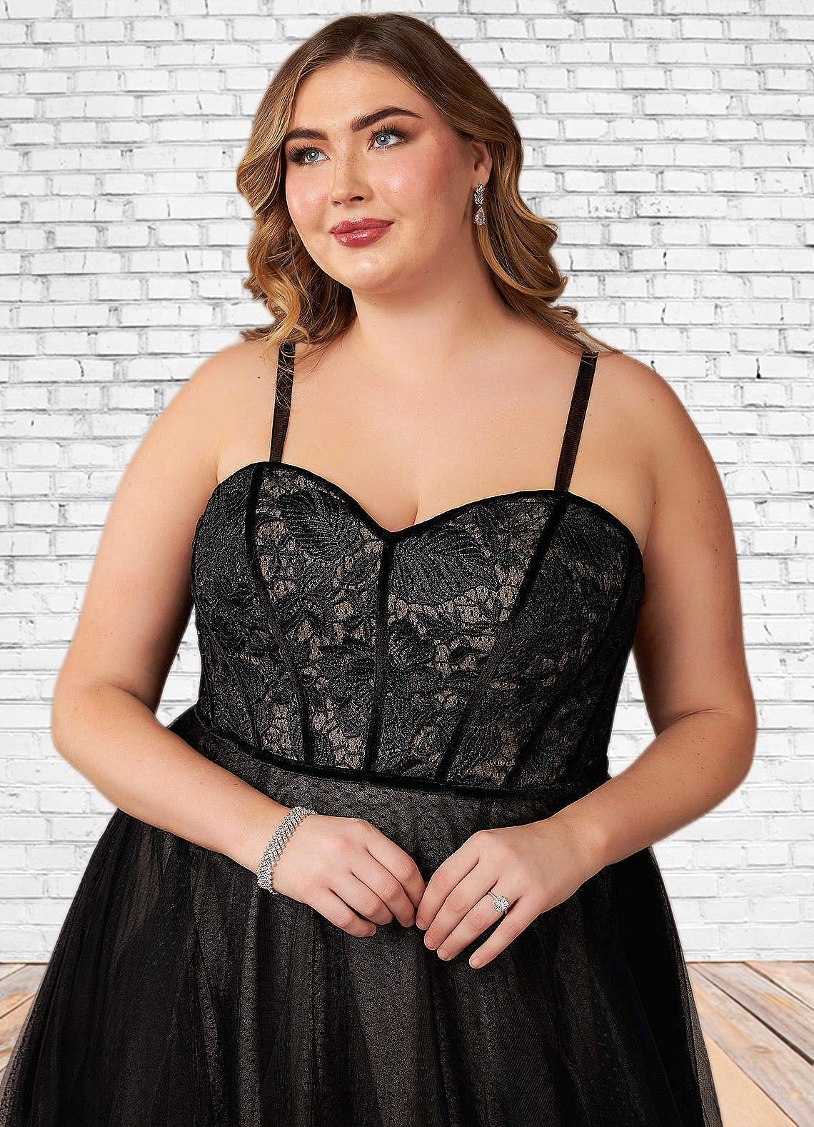 Mariam Ball-Gown Lace Tulle Sweep Train Dress SRSP0020117