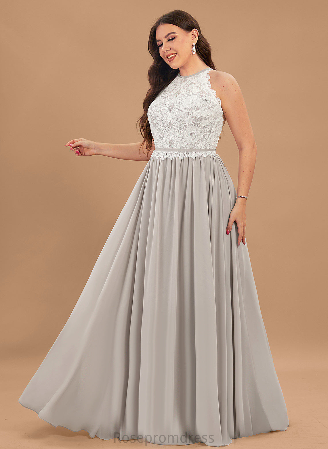 Neckline Length Floor-Length Scoop Straps&Sleeves Silhouette Fabric Lace A-line Haley Natural Waist A-Line/Princess Bridesmaid Dresses