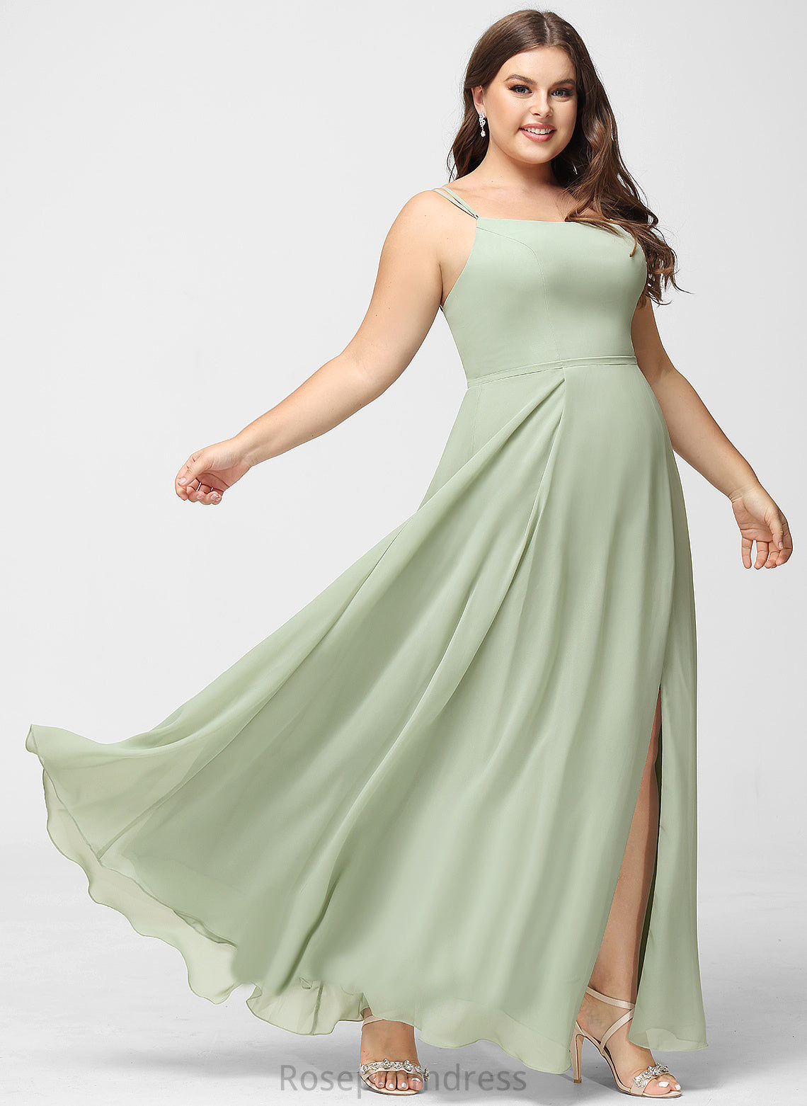 Length Straps&Sleeves A-line Floor-Length Silhouette Neckline Fabric Square Annabella Bridesmaid Dresses