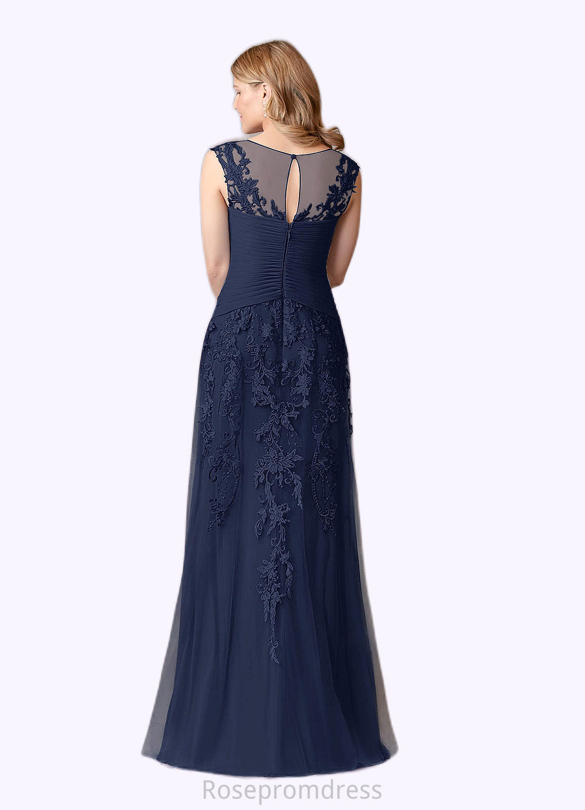 Alana A-Line Lace Mesh Floor-Length Dress SRSP0019947