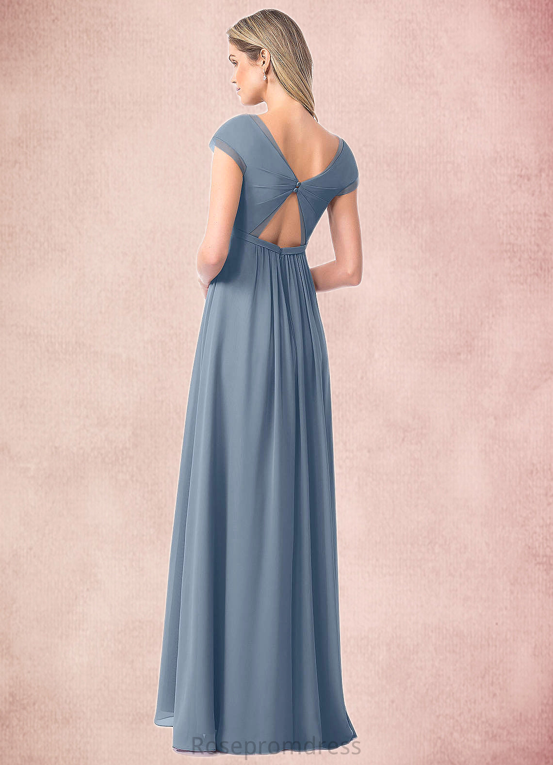 Hannah A-Line Pleated Chiffon Floor-Length Dress SRSP0019764
