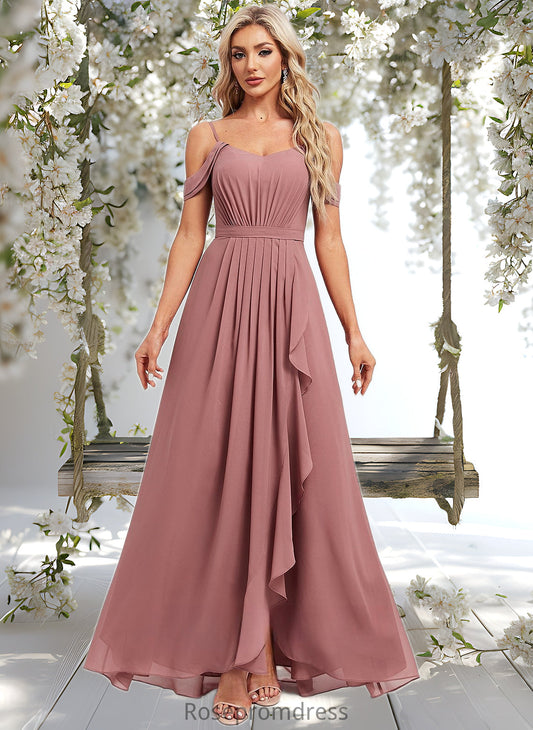 Undine A-line Cold Shoulder Asymmetrical Chiffon Bridesmaid Dress DSP0025823