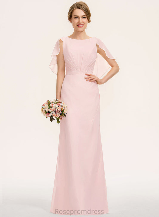 A-Line Embellishment Fabric Silhouette ScoopNeck Length Floor-Length Neckline CascadingRuffles Christina Natural Waist A-Line/Princess Bridesmaid Dresses
