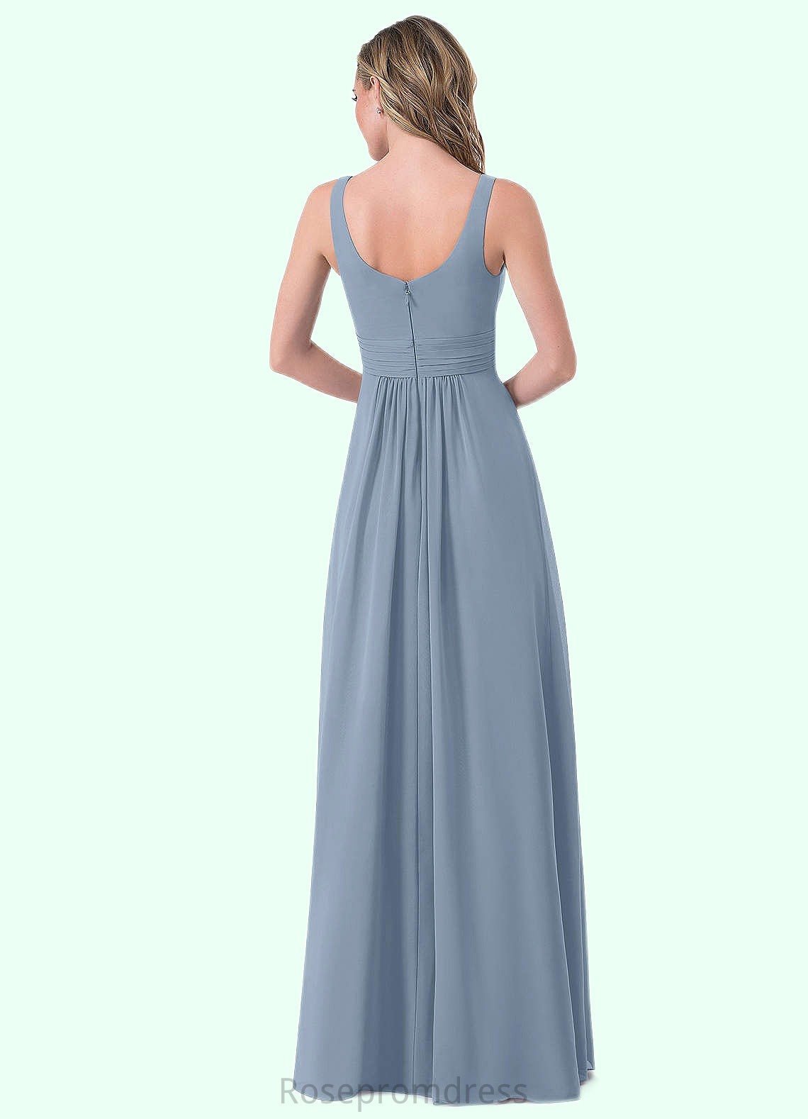 Isabella A-Line Pleated Chiffon Floor-Length Dress SRSP0019753