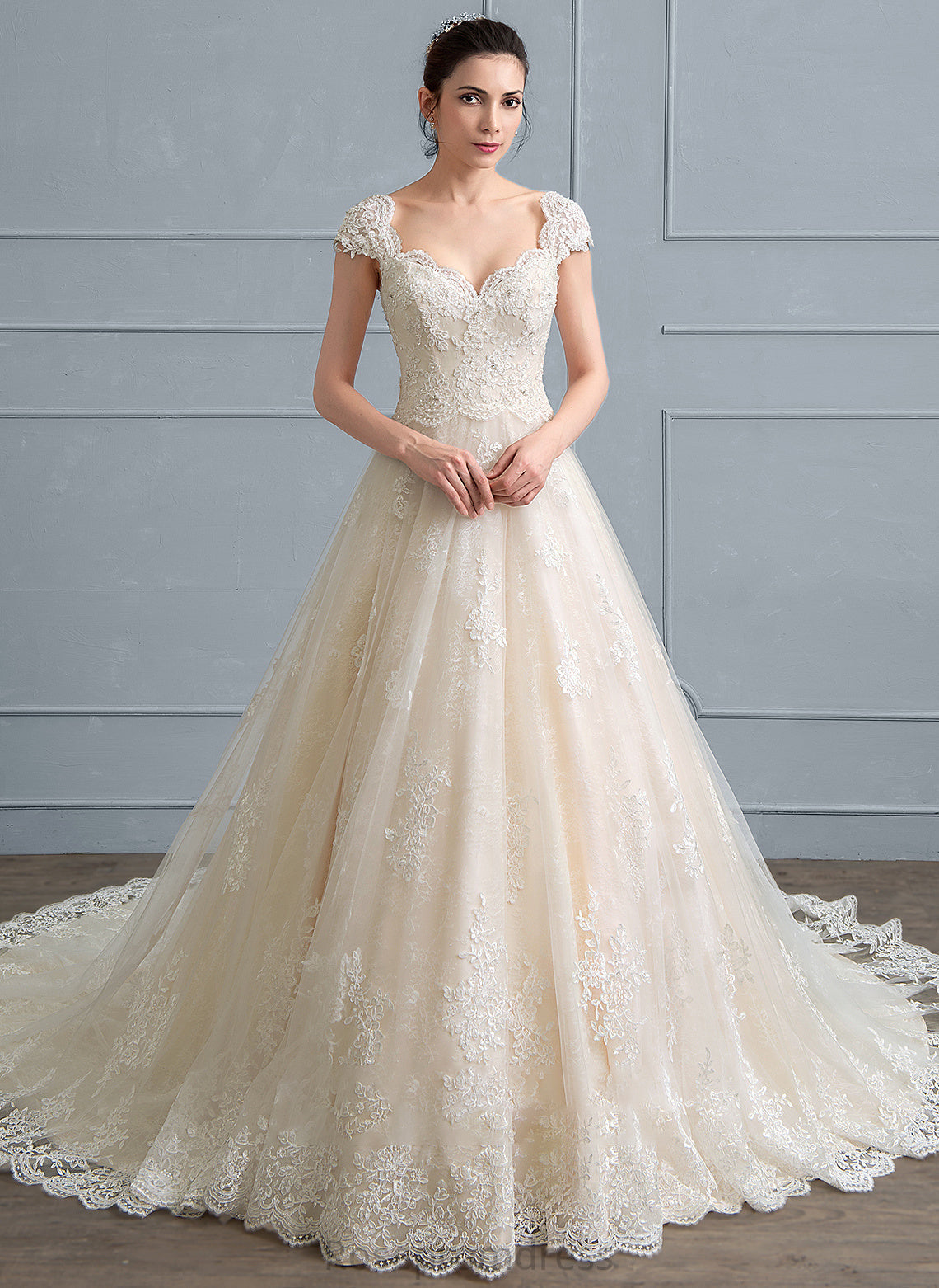 Sequins Jaliyah Wedding Dresses Dress Train Lace Sweetheart Tulle Ball-Gown/Princess Wedding Beading Cathedral With