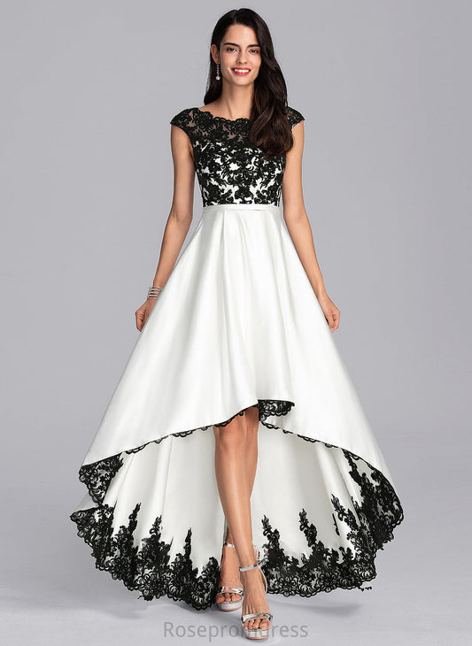 Ball-Gown/Princess Alissa Dress Satin Neck Asymmetrical Wedding Scoop Wedding Dresses