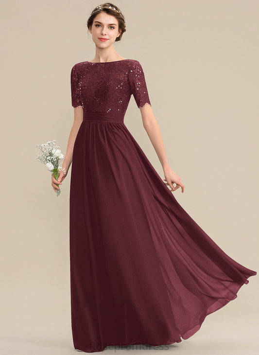 Floor-Length Fabric Embellishment Length Neckline Sequins Silhouette A-Line ScoopNeck Gwendoline Spaghetti Staps Floor Length Bridesmaid Dresses