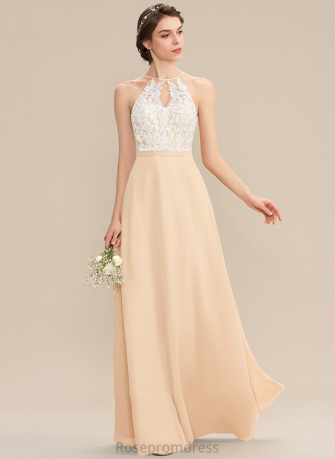 ScoopNeck Length Embellishment Silhouette Floor-Length A-Line Fabric Neckline Bow(s) Taryn Bridesmaid Dresses