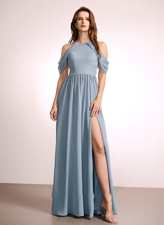 Length Floor-Length A-Line Silhouette Neckline Fabric Straps HighNeck Michaelia Bridesmaid Dresses