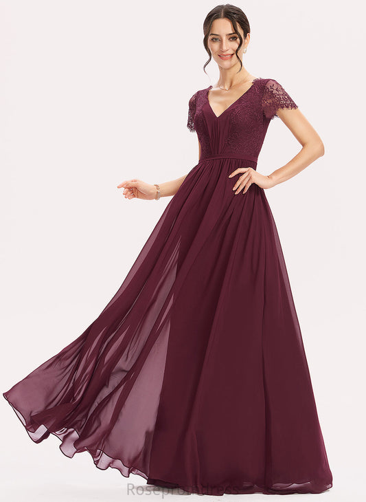 V-neck A-Line Lace Silhouette Fabric Length Floor-Length Neckline Embellishment Nan Bridesmaid Dresses