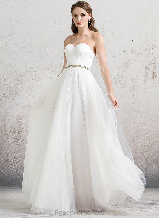 Dress Floor-Length Wedding With Wedding Dresses Sweetheart Tulle Yoselin A-Line Ruffle Beading
