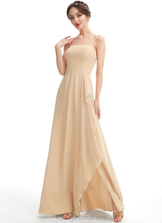 Embellishment Neckline A-Line SplitFront SquareNeckline Length Silhouette Fabric Floor-Length Ursula Floor Length A-Line/Princess Bridesmaid Dresses