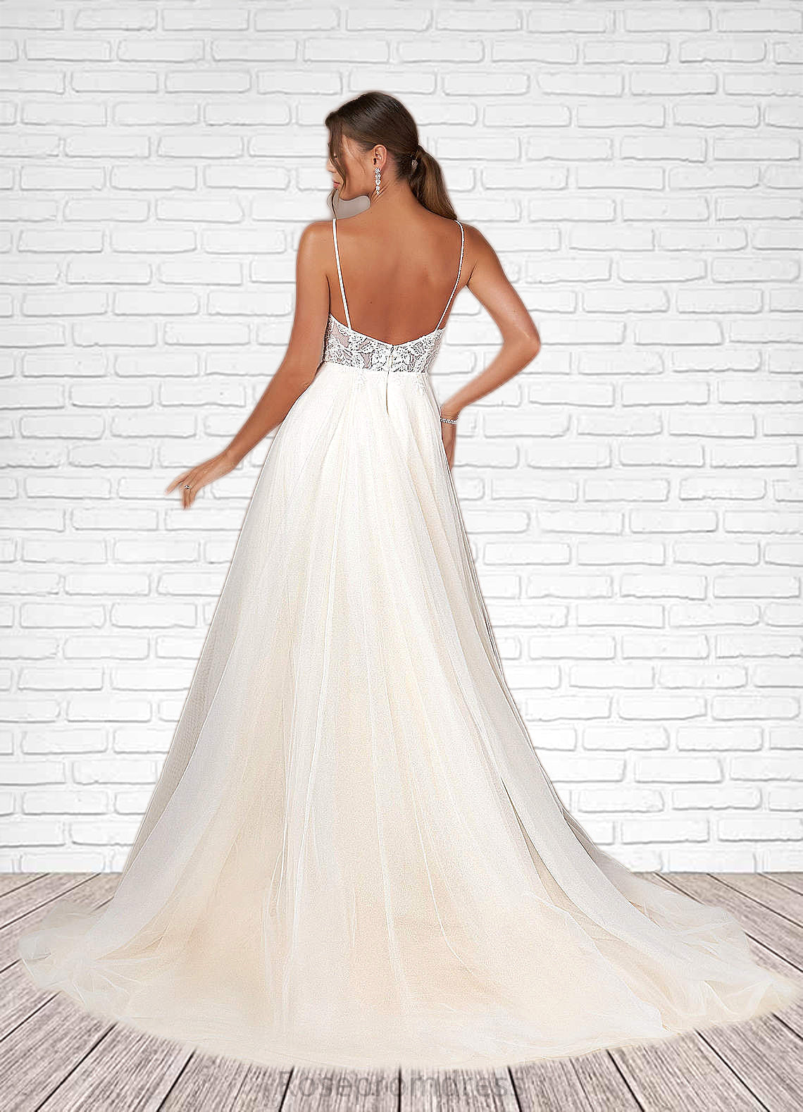 Cheyenne A-Line Sequins Tulle Chapel Train Dress SRSP0020045