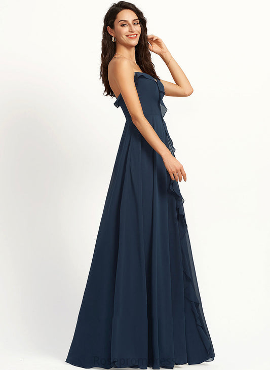 Silhouette Floor-Length Fabric SplitFront V-neck Embellishment A-Line Neckline Length Yvonne High Low A-Line/Princess Bridesmaid Dresses